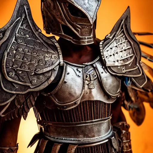 Prompt: warrior with metal eagle armour with wings , highly detailed, dramatic lighting, cinematic, 4k