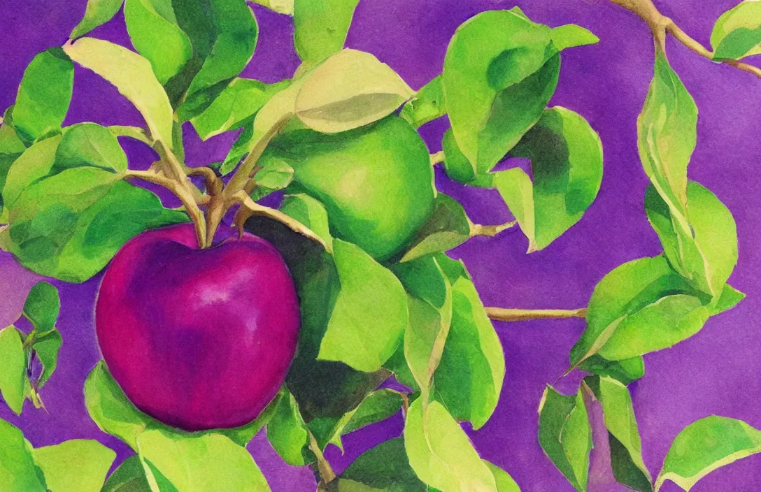 Image similar to a apple that is purple