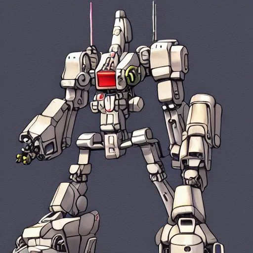 Image similar to skinny mega mech by mamoru nagano