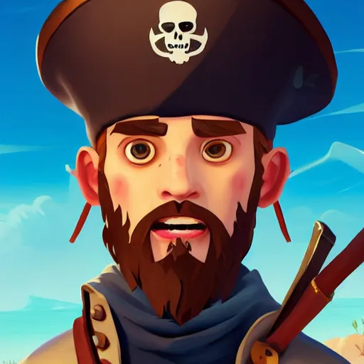 Image similar to painting jack the pirate on sea of thieves game avatar hero smooth face median photoshop filter cutout vector behance hd by jesper ejsing, by rhads, makoto shinkai and lois van baarle, ilya kuvshinov, rossdraws, illustration, art by ilya kuvshinov and gustav klimt