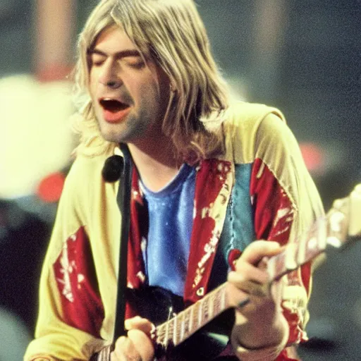 Prompt: Kurt Cobain leading singer of the Beatles