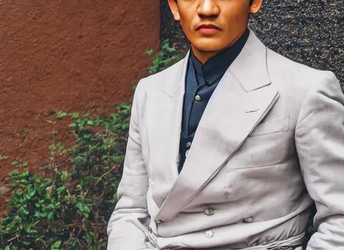 Prompt: outdoor medium portrait of jose rizal!! as a very very very very extremely handsome!!! good looking young man in 2 0 2 2 wearing stylish modern clothes, photo taken in 2 0 2 2, 3 5 mm f 1. 4 digital photo, matte colors