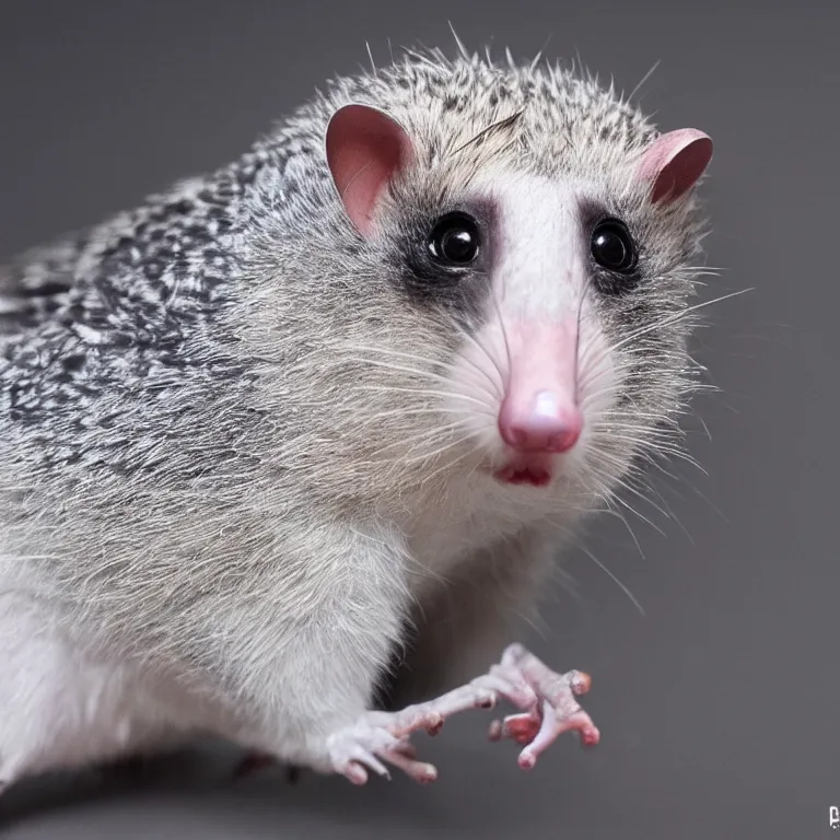 Image similar to opossum mixed with a pigeon, hyper realistic, photorealistic, 4 k