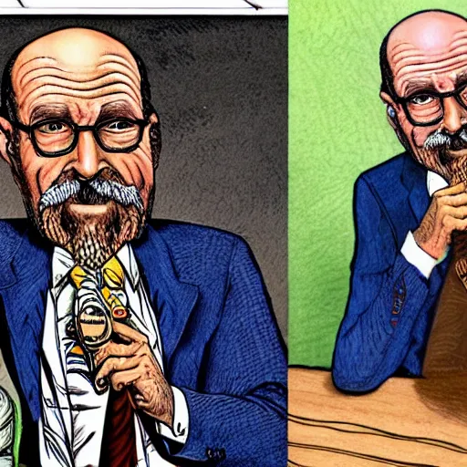 Image similar to The Artwork of R. Crumb and his Cheap Suit Dr. Phil tells you to have more relations, pencil and colored marker artwork, trailer-trash lifestyle