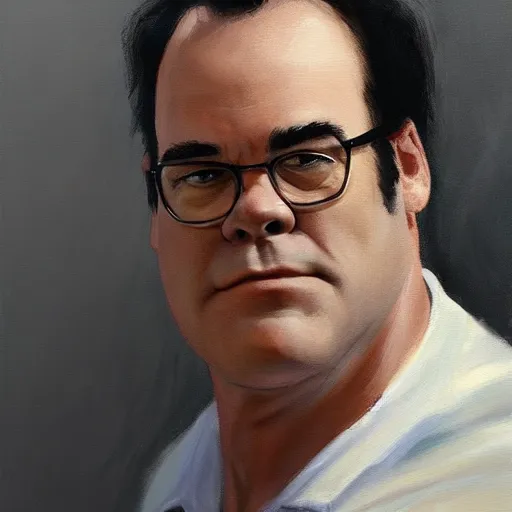 Image similar to concept art of dan akroyd, cinematic shot, painting by jama jurabaev, extremely detailed, brush hard, artstation, high quality, brush stroke