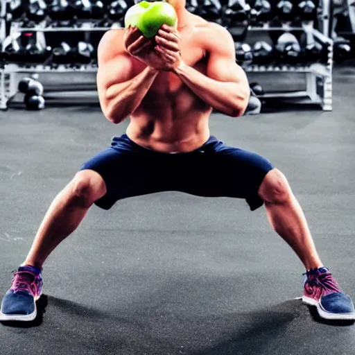 Image similar to an apple doing CrossFit