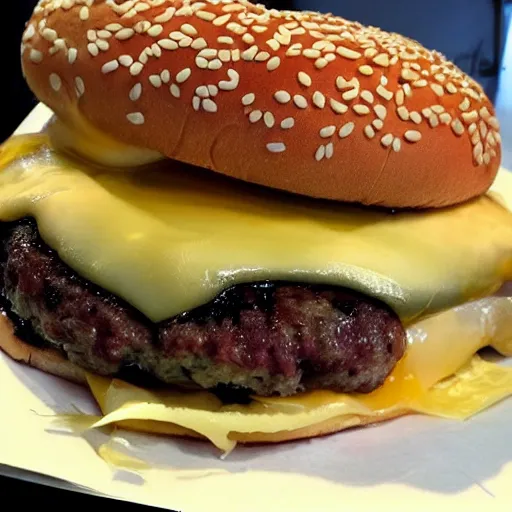 Image similar to burger wit 5 0 layers of cheese