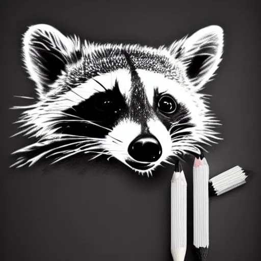 Prompt: a very detailed pencil drawing of a raccoon flipping the middle finger 4 k, high resolution, still, landscape, hd, dslr, hyper realistic, sketch