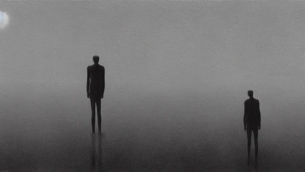 Prompt: the it watches me while I live by Zdzisław Beksiński, film still, cinematic