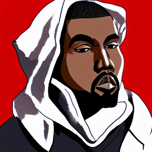 Image similar to kanye west drawn in the style of my hero academia