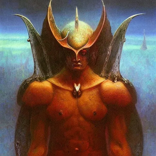 Image similar to dark elf warrior, beksinski