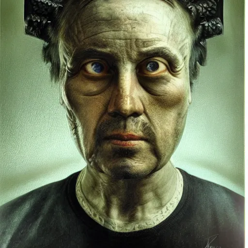 Prompt: portrait of alexander abdulov, photo - realistic, color image, 2 k, highly detailed, by h. r. giger