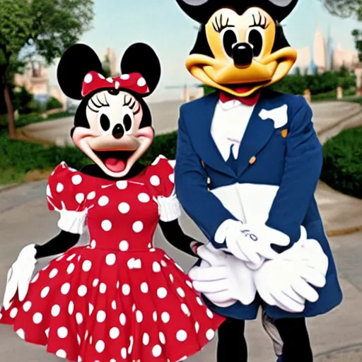 Prompt: Minnie mouse, Donald Duck