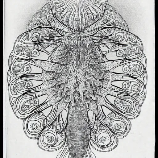 Image similar to picture from a children's coloring book, made by ernst haeckel