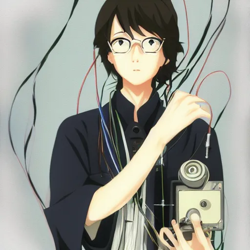 Image similar to portrait of the audio technician, anime fantasy illustration by tomoyuki yamasaki, kyoto studio, madhouse, ufotable, comixwave films, trending on artstation