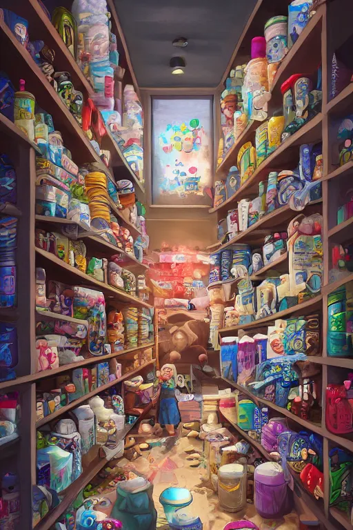 Image similar to Diaper Store, trending on artstation, magic, arcane clothing, digital art, ultra detailed, 4k, professional illustration