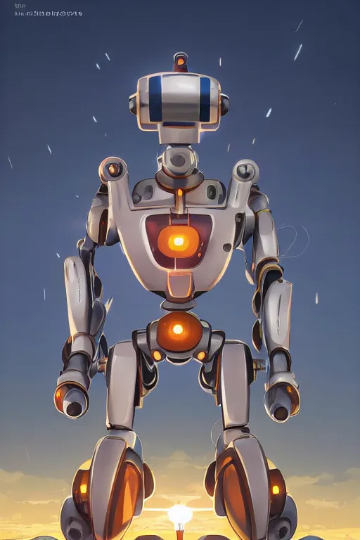 Image similar to metabots medabots medarotto medarot robot minimalist comics, behance hd by jesper ejsing, by rhads, makoto shinkai and lois van baarle, ilya kuvshinov, rossdraws global illumination ray tracing hdr radiating a glowing aura