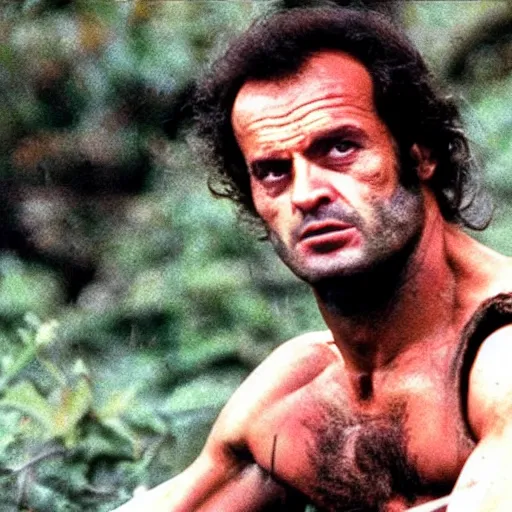 Image similar to A still of Chirac as Rambo in Rambo First Blood (1982)