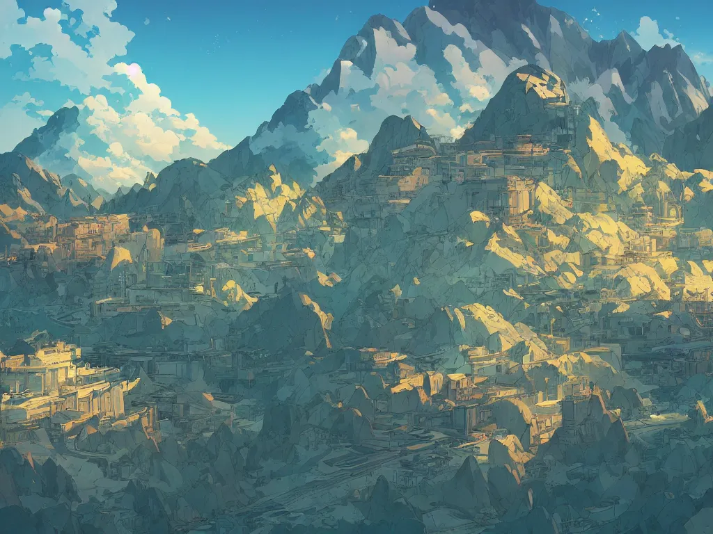 Image similar to mount akina, detailed, cel shaded, by makoto shinkai and moebius and anton fadeev and james gurney,