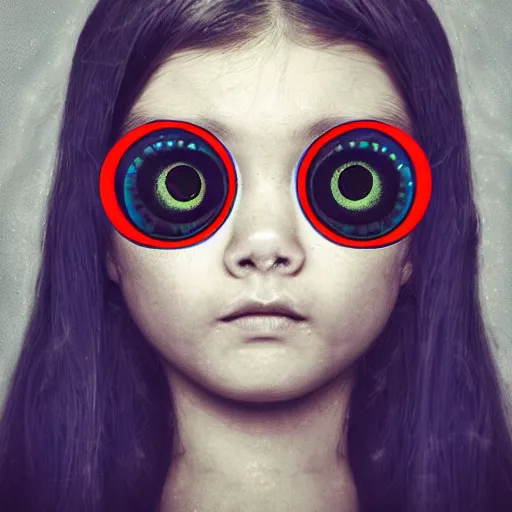 Image similar to girl with 5 eyes