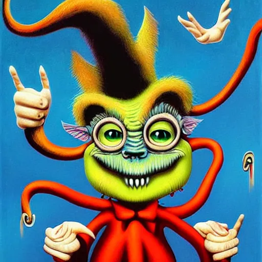 Image similar to Demon painting by Mark Ryden and Todd Schorr, Dr Seuss