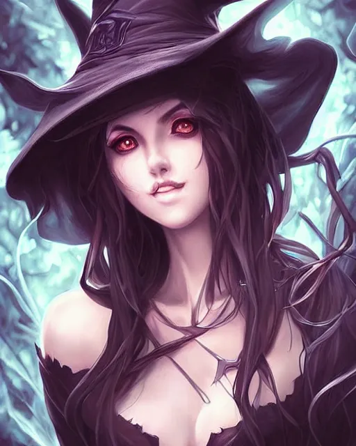 Image similar to beautiful portrait of a Witch who looks like Albedo, Overlord anime character design by Ross Tran, artgerm detailed, soft lighting