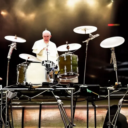 Image similar to The pope epic drum solo