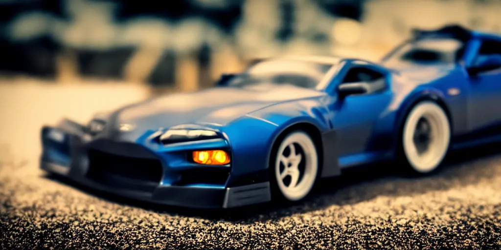 Image similar to Hot Wheels, Supra, Fast & Furious, cinematic, 8k, depth of field, bokeh.