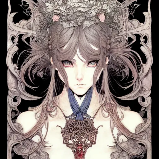 Image similar to prompt: Portrait painted in world of Warcraft style drawn by Vania Zouravliov and Takato Yamamoto, inspired by Fables, intricate acrylic gouache painting, high detail, sharp high detail, manga and anime 2000