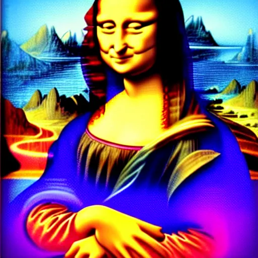 Image similar to mona lisa by lisa frank and jim lee