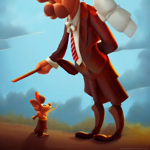 Prompt: Jerome Powell as Pinocchio, digital art, artstation