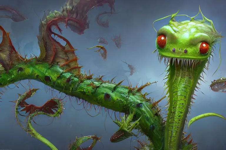 Image similar to a dnd monstrous venus fly trap, made by stanley artgerm lau, wlop, rossdraws, artstation, cgsociety, concept art, cgsociety, octane render, trending on artstation, artstationhd, artstationhq, unreal engine, 4 k, 8 k,