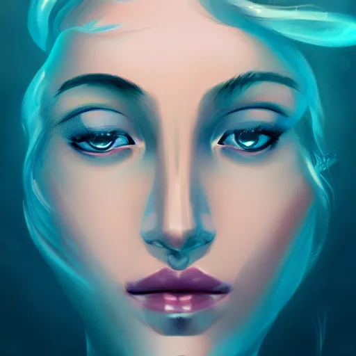 Image similar to face portrait of a woman underwater inspired by lois van baarle, cinematic, 8 k