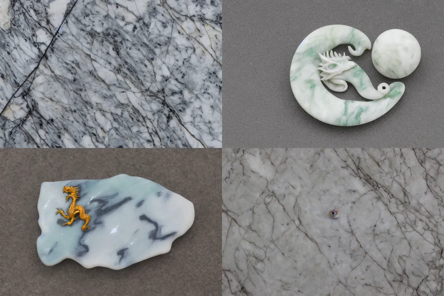 Prompt: marble with a tiny dragon inside