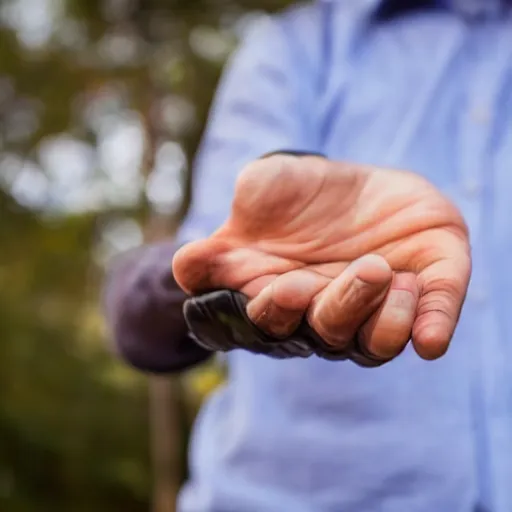 Prompt: man holding a schplop in his left hand