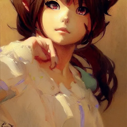 Image similar to cute anime girl portraits, chibi art, painting by gaston bussiere, craig mullins, j. c. leyendecker