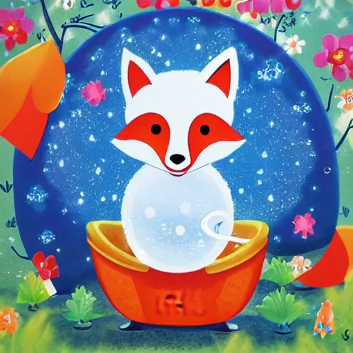 Image similar to 🦊 fox bubble bath 🛀
