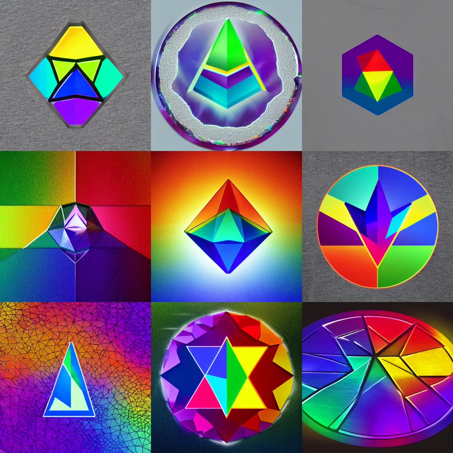 Prompt: rainbow ethereum logo as crystal, 8k, realistic