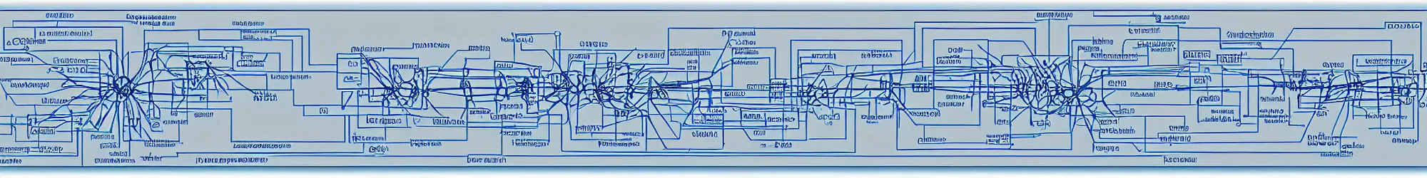 Prompt: complicated network diagram blueprint