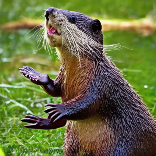 Prompt: beaver wearing a beaver hat