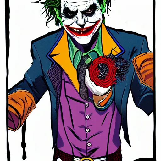 Image similar to the joker as a punk