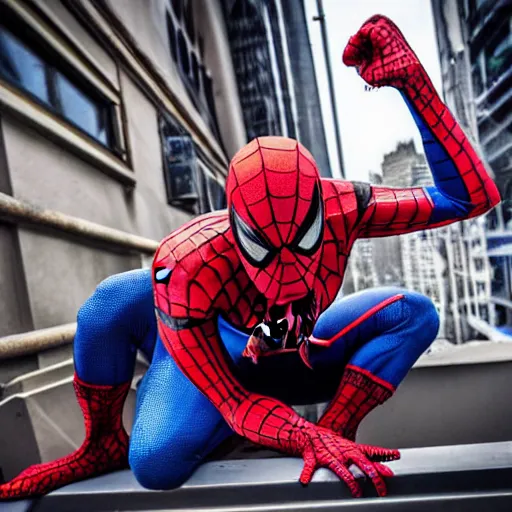 Image similar to Spiderman goes to a rave party and drink himself drunk, Spiderman drinks Viking Fjord vodka straight from the bottle, Spiderman in the moshpit, Realistic, HDR, HD, Real Event, 8K,