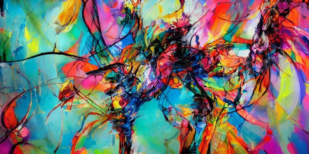 Image similar to a beautiful abstract painted by catrin arno, hyper detailed, colorful
