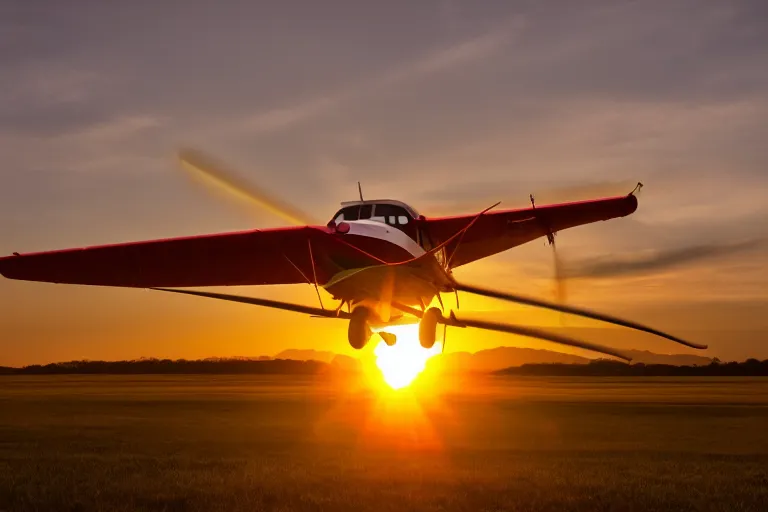 Prompt: professional product sales photograph of a happy smiling cessna aircraft, DSLR, golden hour, 4k