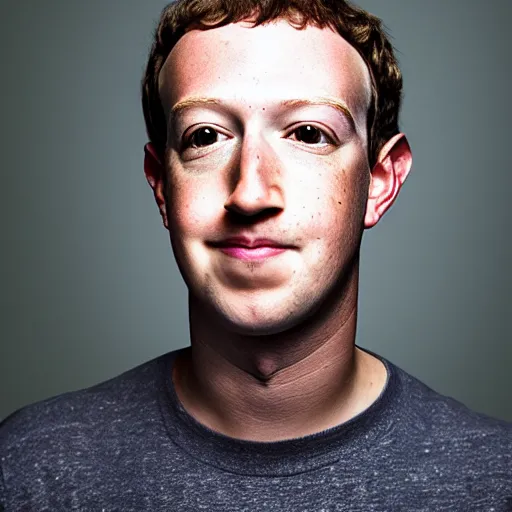 Image similar to A 35mm portrait of Mark Zuckerberg with dragon neck tattoos and a lip piercing