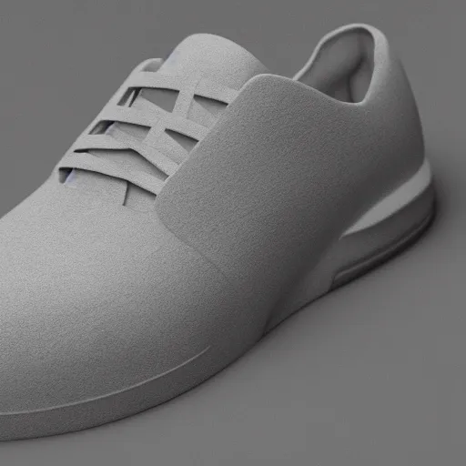 Prompt: a sneaker made of concrete, octane render,