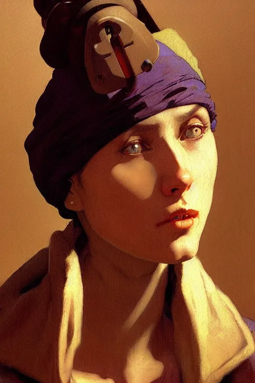 Prompt: full character portrait half - life 2 team fortress 2 video game character art not the girl with the pearl earring character design, painting by gaston bussiere, katsuya terada, nc wyeth, greg rutkowski, craig mullins, vermeer, frank frazetta, mucha, tom of finland, trending on artstation, jeffery catherine jones