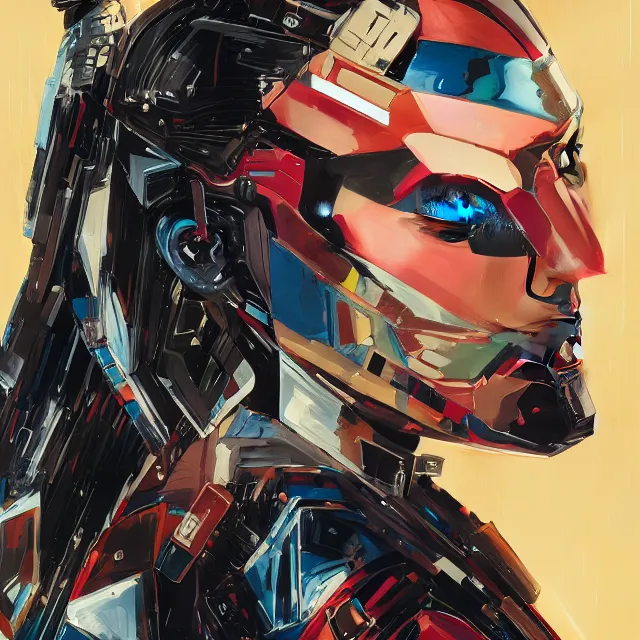 Image similar to portrait of a female android, by MARVEL comics and Sandra Chevrier, 8k