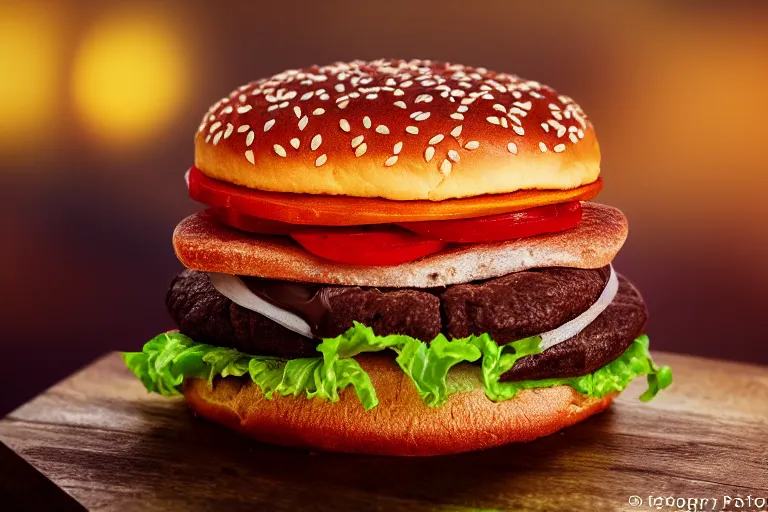 Prompt: Photography of an Hamburger made of chocolate, photo-realistic, 8k, high detail, high resolution