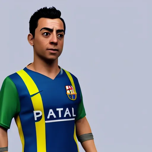 Image similar to xavi hernandez as an android, 4 k, unreal engine 4 render